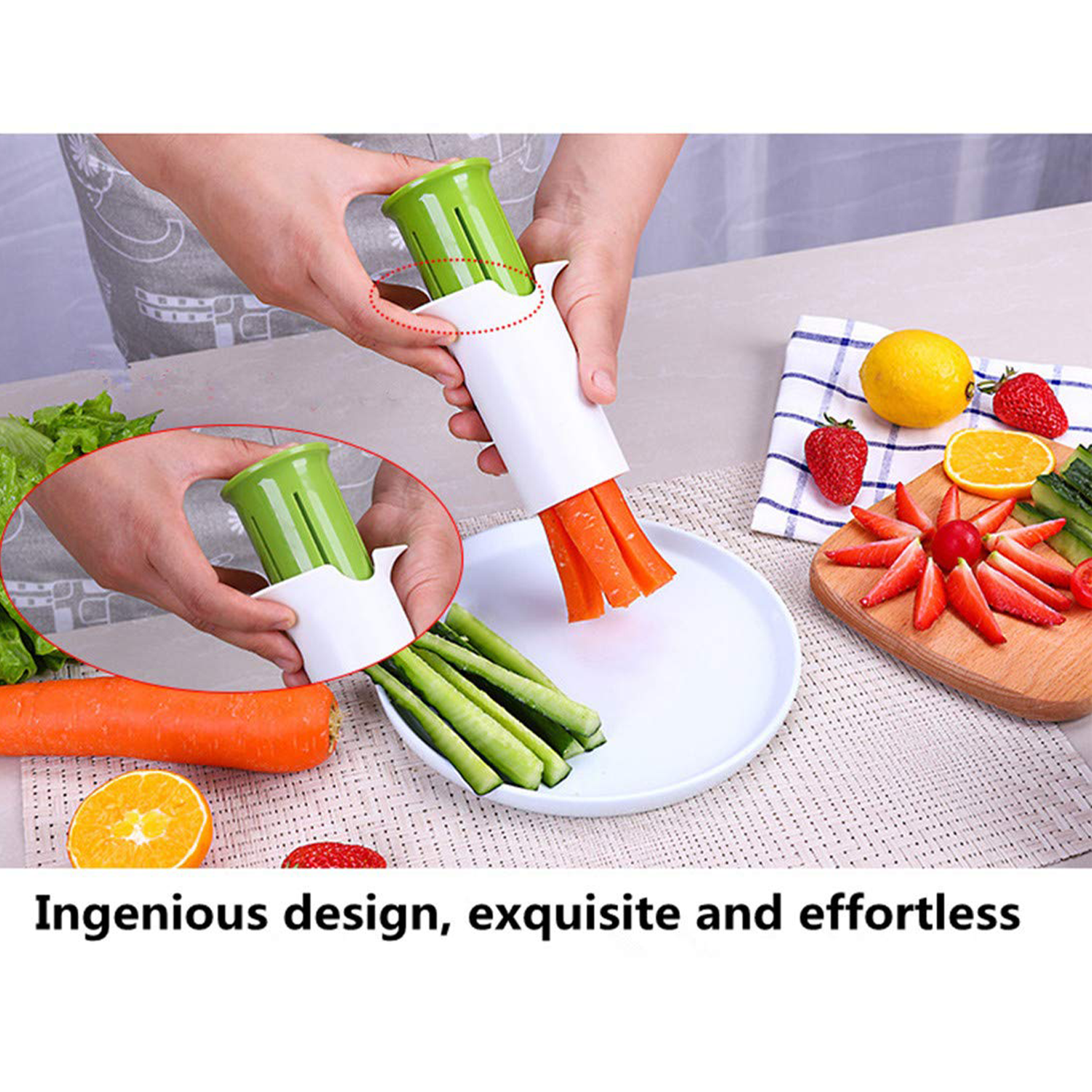 Multi-Function Stainless Steel Manual Fruit/Veggie Slicer 3