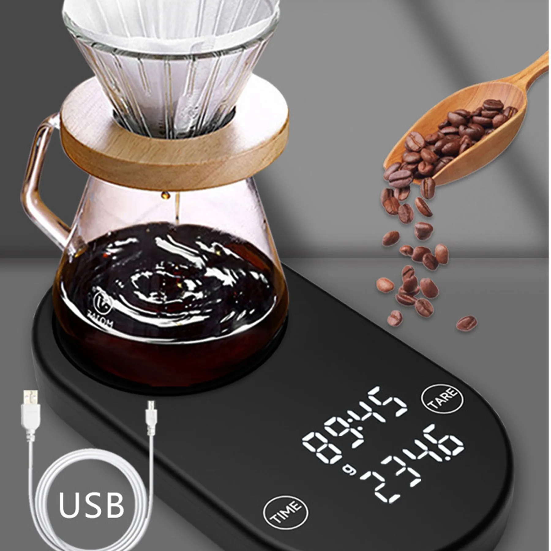 Glass Intelligent Coffee Electronic Scale 2