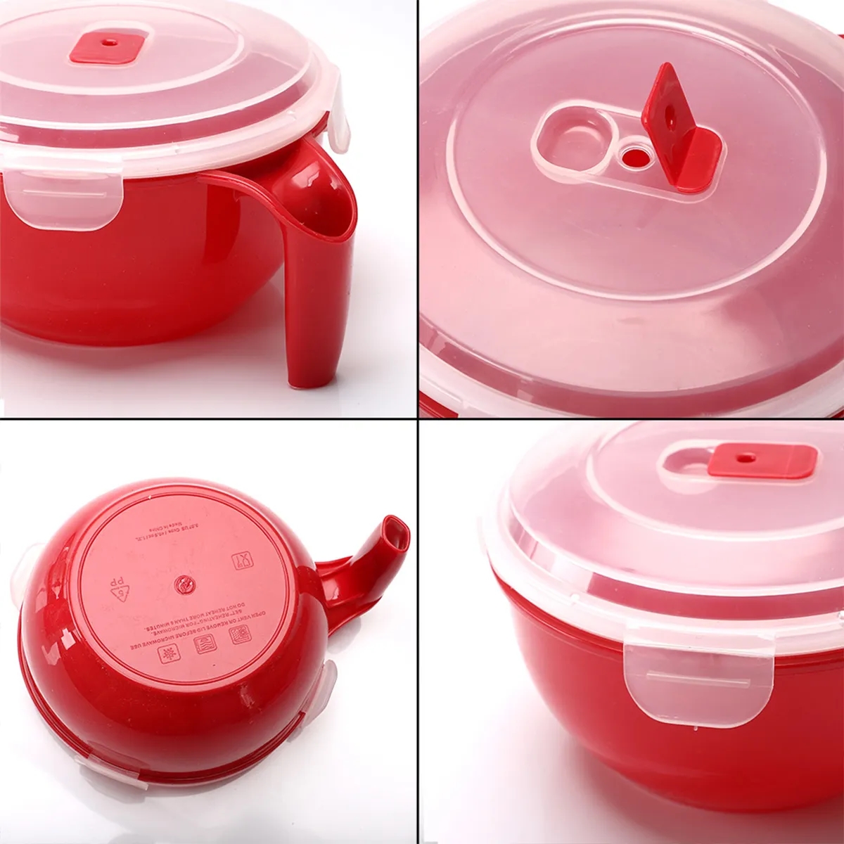 Microwavable Plastic Food Container Soup Mugs Bowl with Lid 2