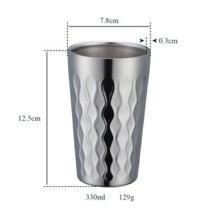 10oz Stainless Steel Camping Coffee Mug w/Wood Sleeve & Lid 6
