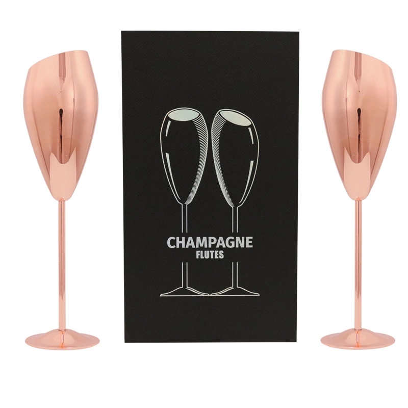 Custom 7 oz Stainless Steel Champagne Flutes Set of 2 4