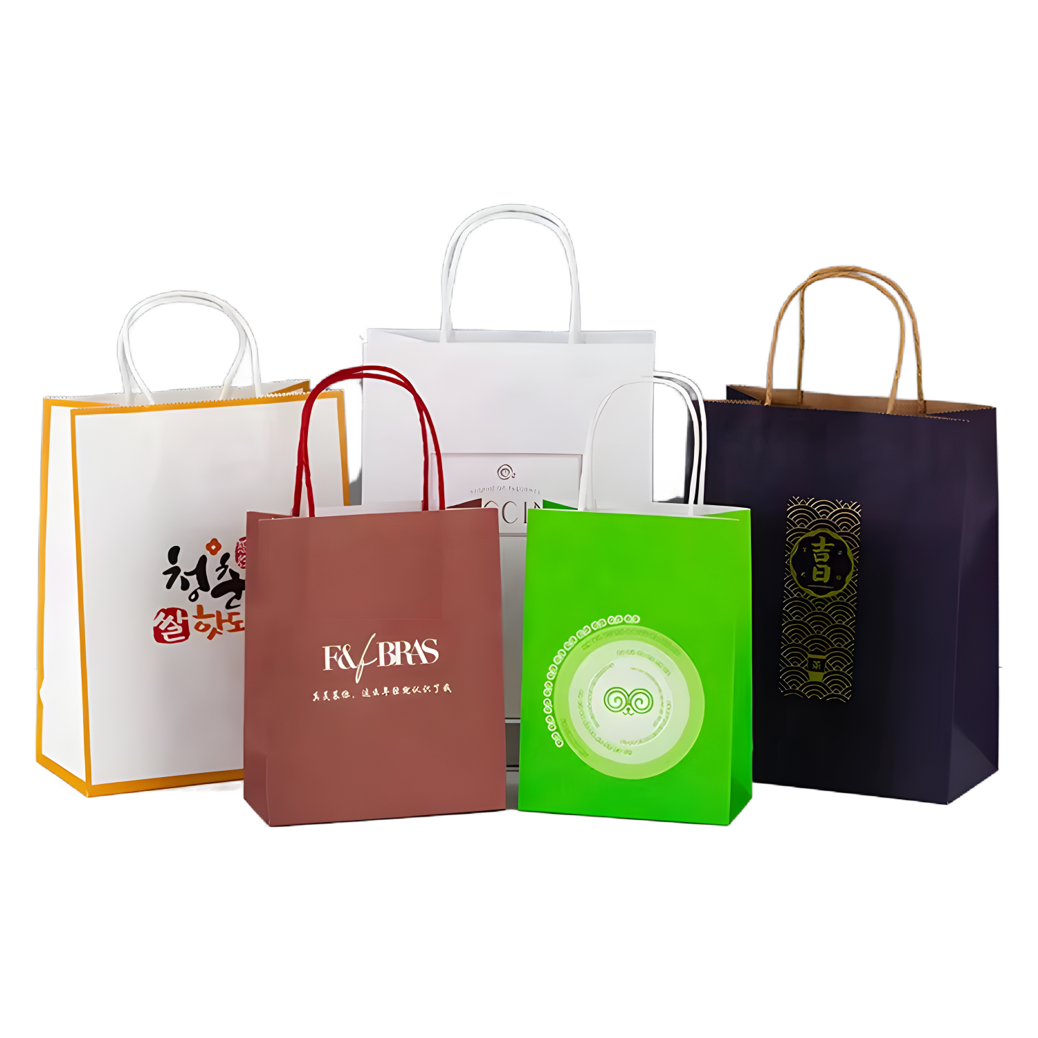 Custom Sizes Eco-friendly Recycled Brown Handles Paper Bag 4