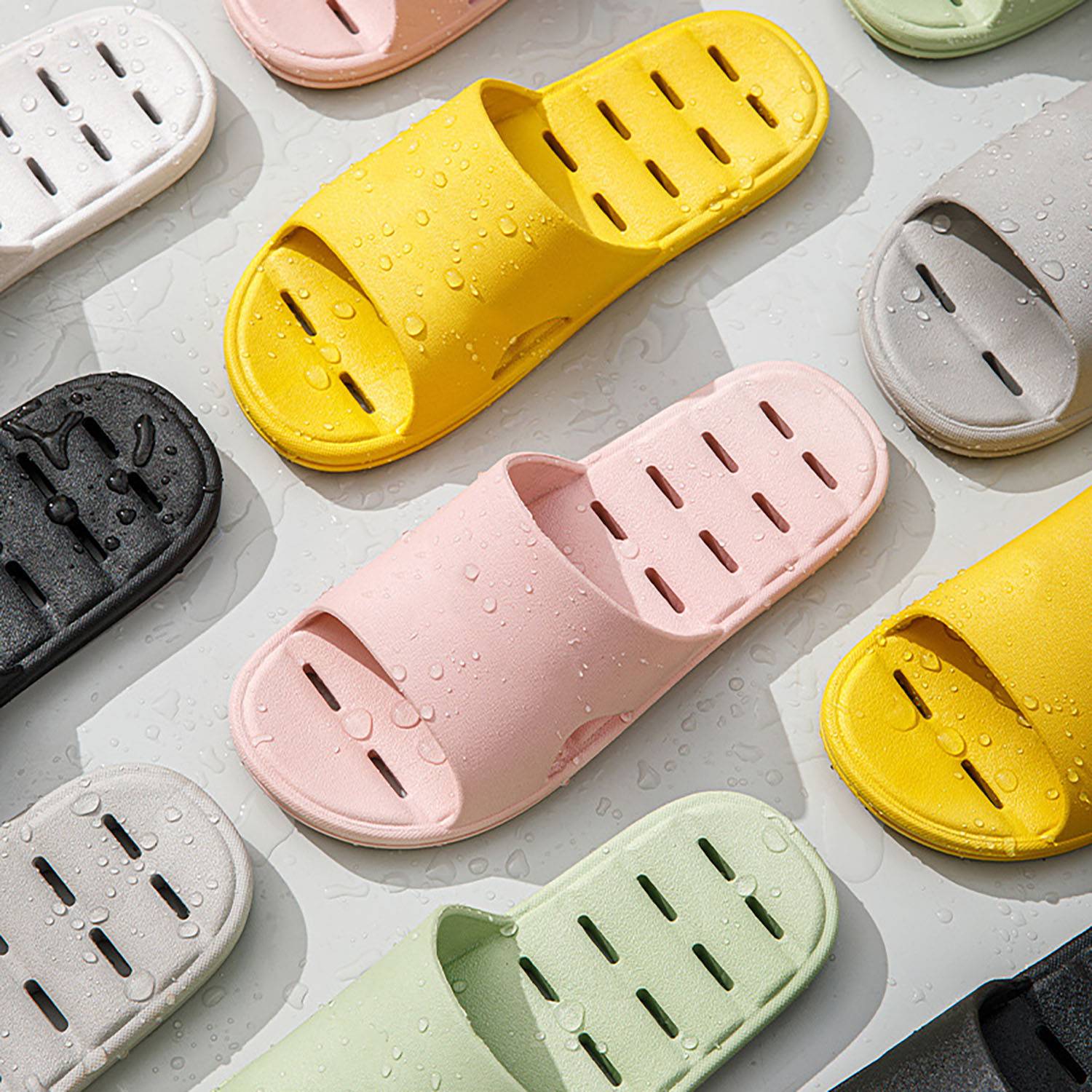 Anti-Slip Quick Drying Shower Slippers w/ Drain Holes 20