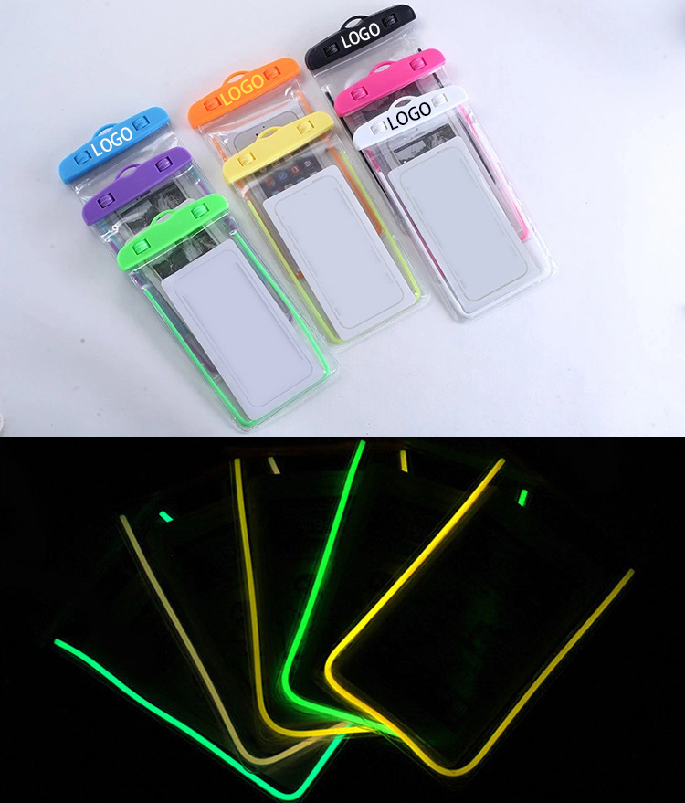 ABS Clip and PVC Waterproof Phone Pouch with Luminous Function and Nylon Rope 2