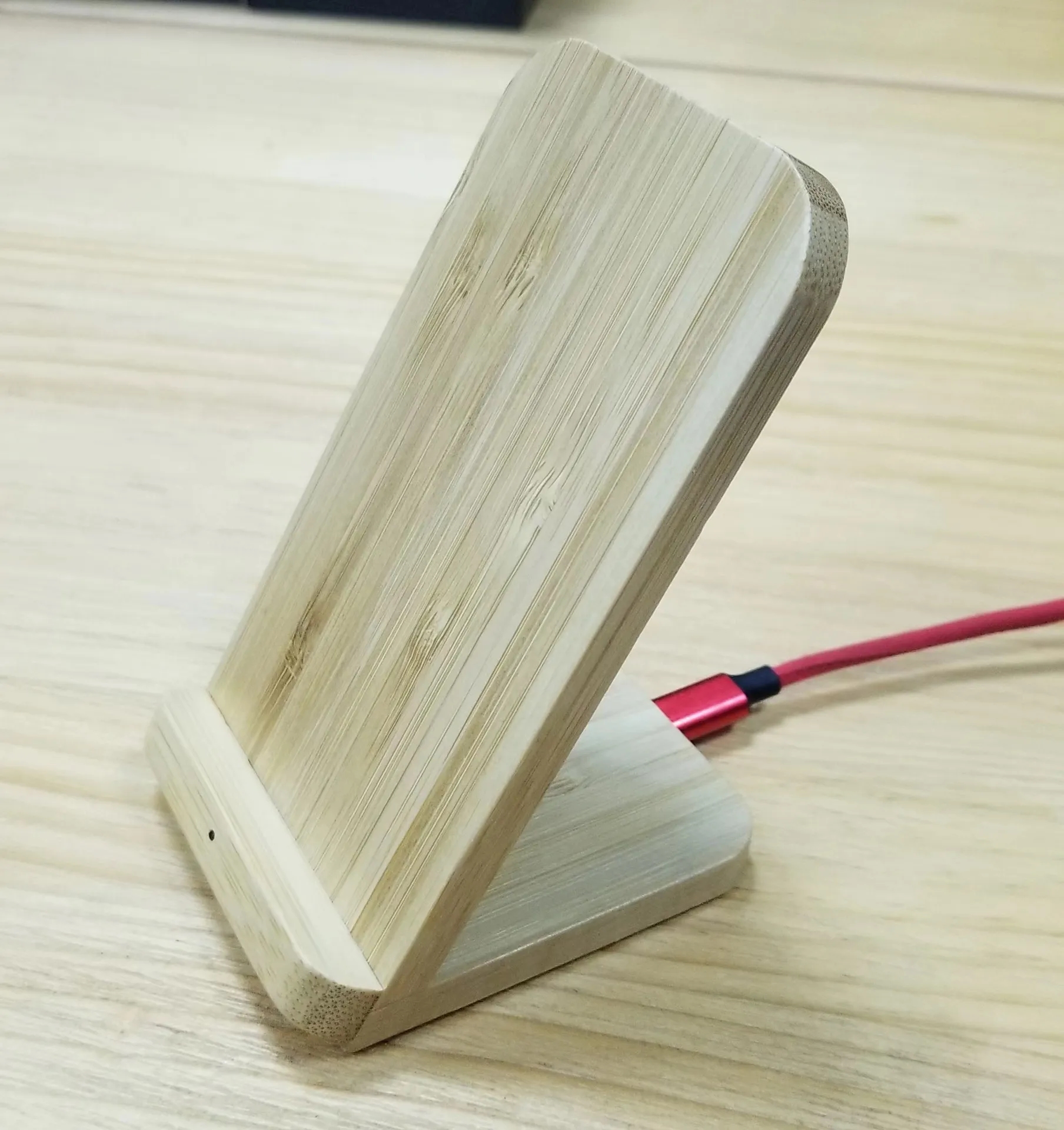 Wooden Wireless Charging Phone Stand 2