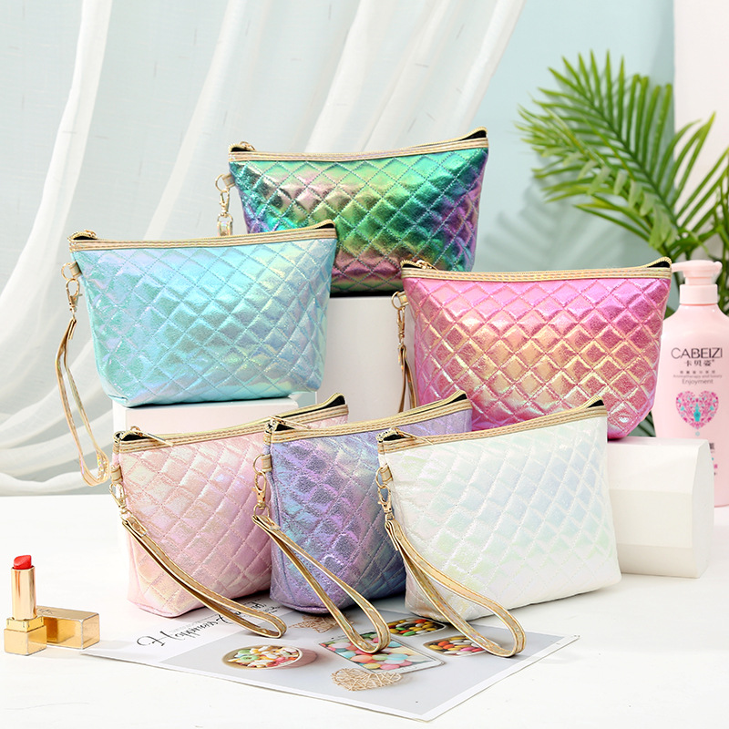 Holographic Argyle Toiletry Bag Cosmetic Bag 8