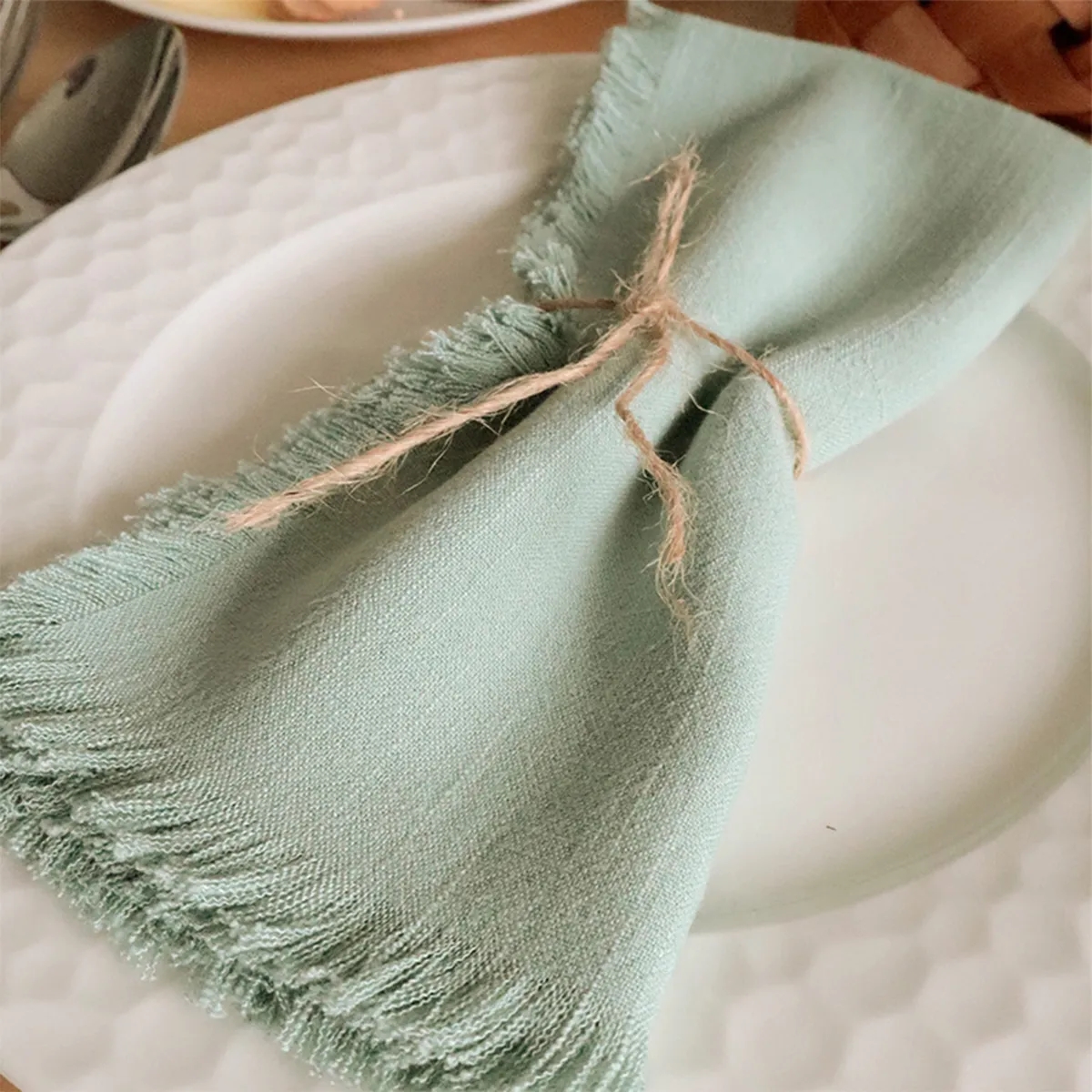 Fringe Linen Dinner Napkins 2