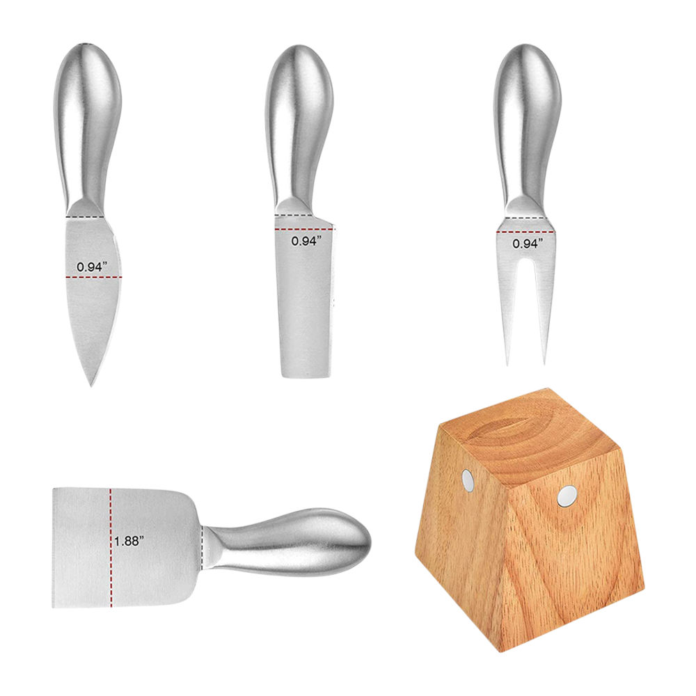 Cheese Knife Set with Wood Block 4