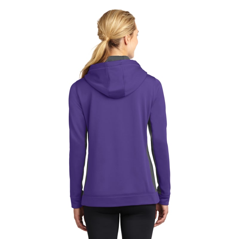 Sport-Tek Women's Sport-Wick Fleece Colorblock Hooded Pullover. 46