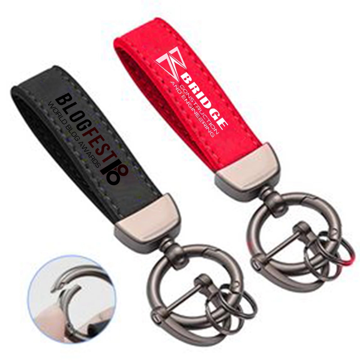 Universal Durable Leather 360 Degree Rotatable Keychain 1