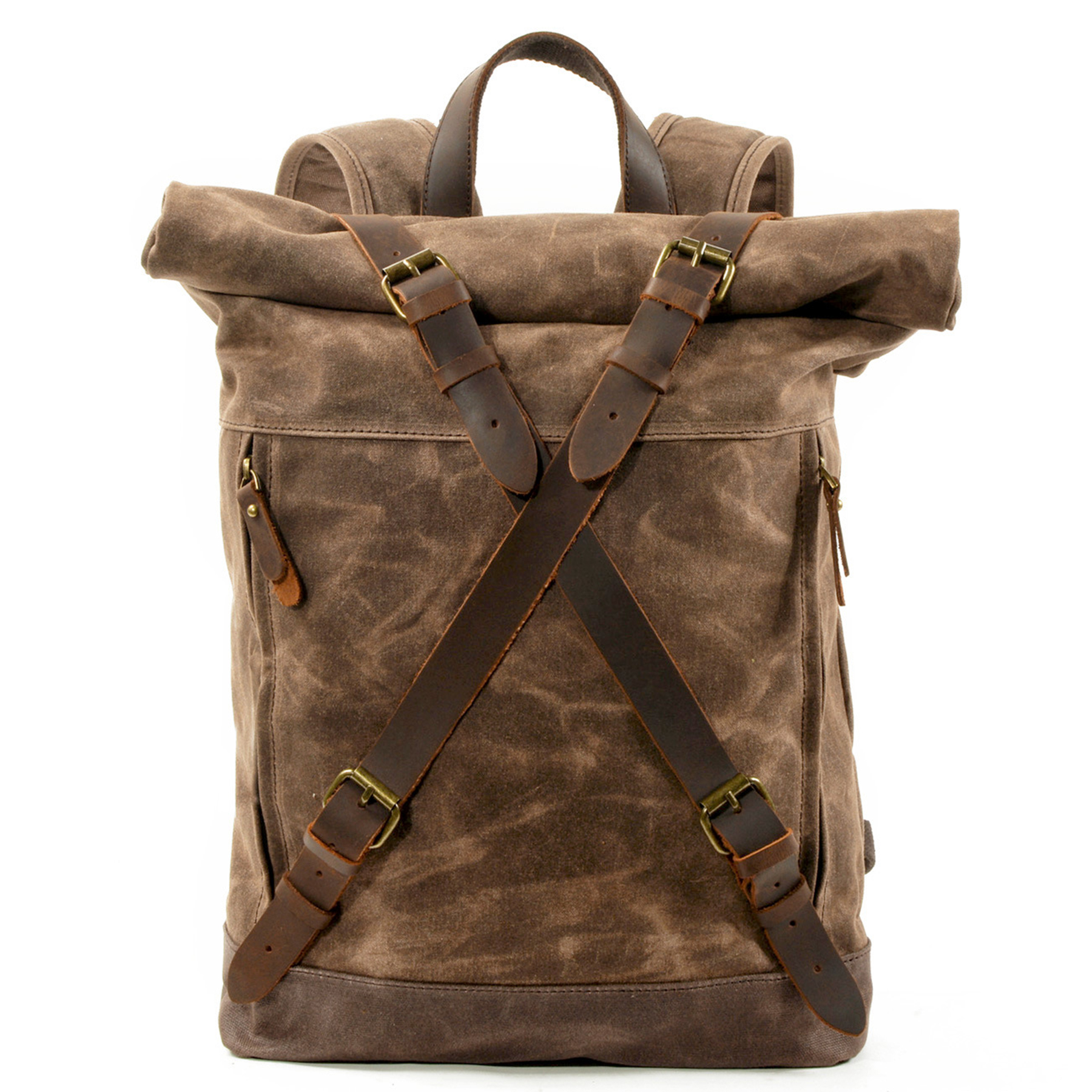 Vintage Canvas Leather Laptop Backpack 2