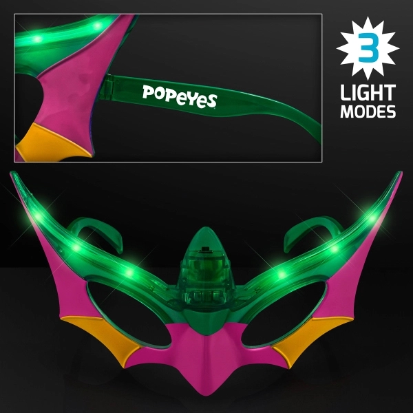 Purple, Green & Gold Mardi Gras Mask LED Shades 3