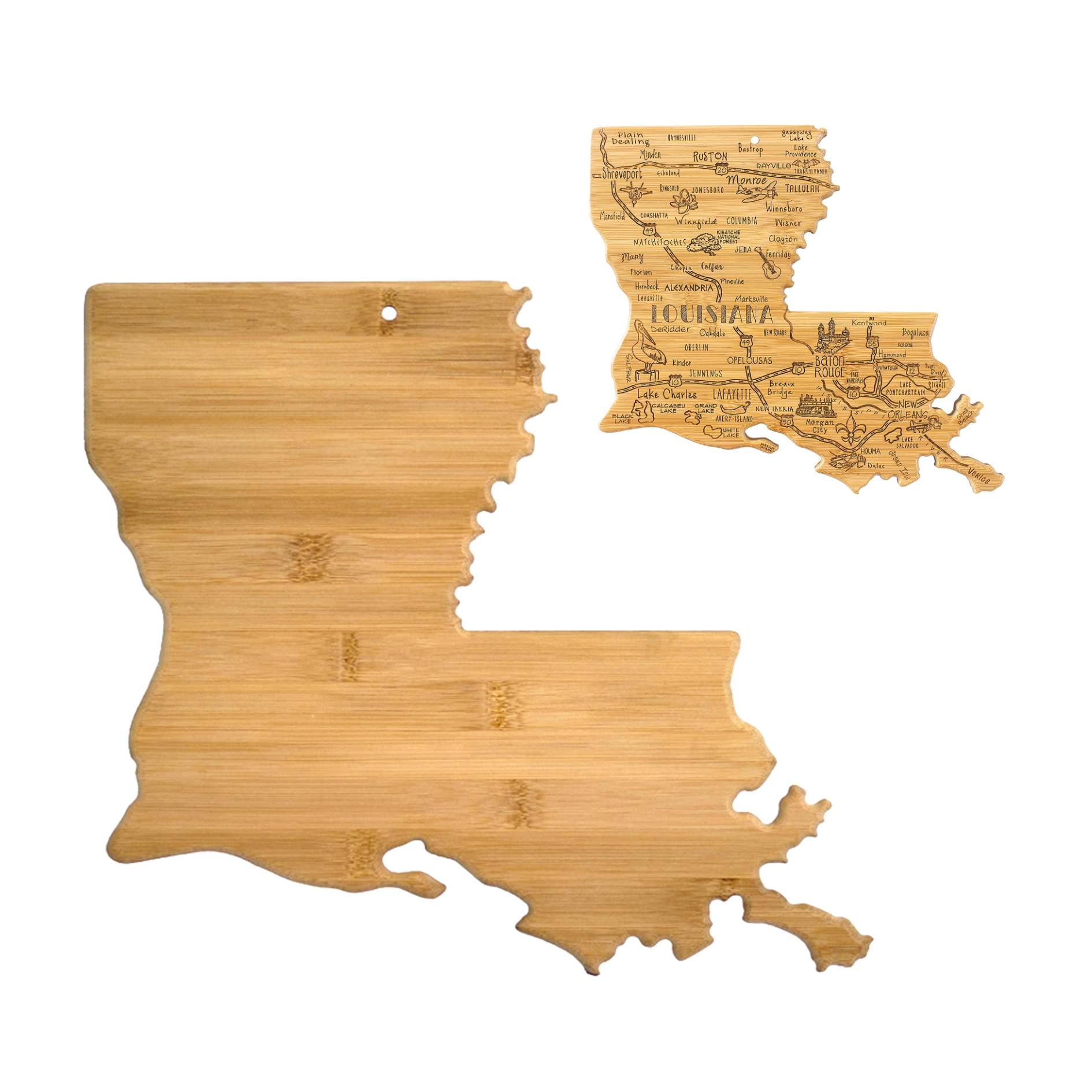 Louisiana Shaped Wooden Cutting Board 3