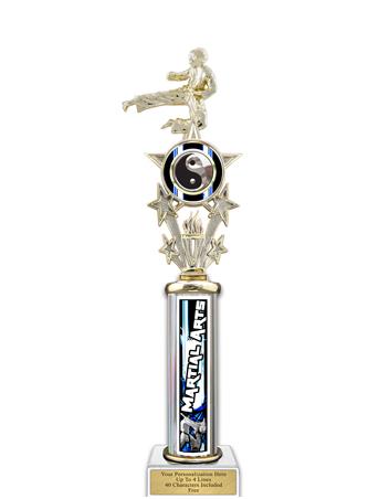 Trophy, 20" Action Matrix Blue Martial Arts 1 colu 2