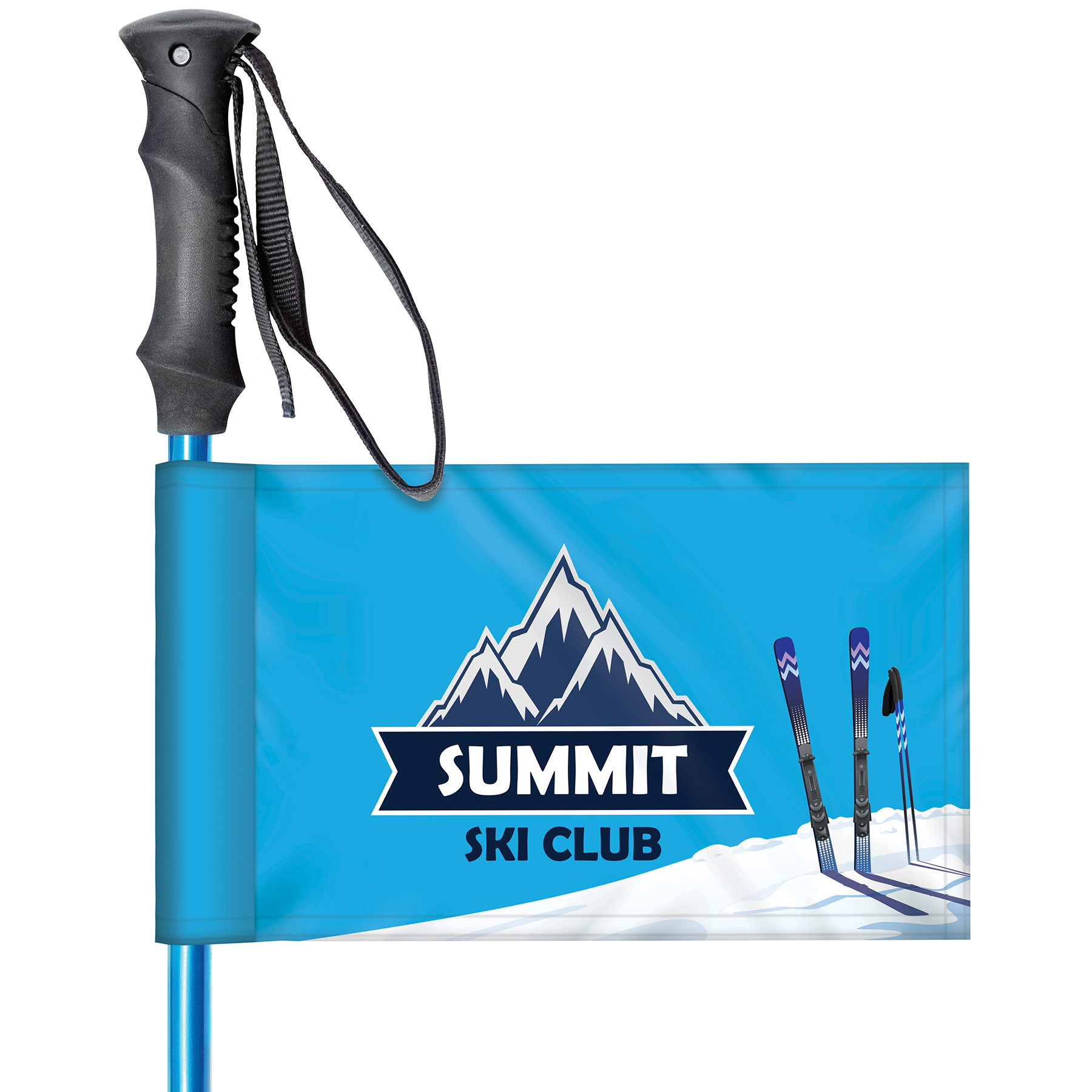 9" X 6" Double Sided Rectangle Ski Pole Flag 9