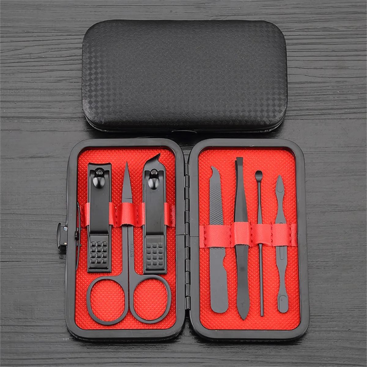 7 in 1 Black Manicure Set Nail Clippers Kit 6
