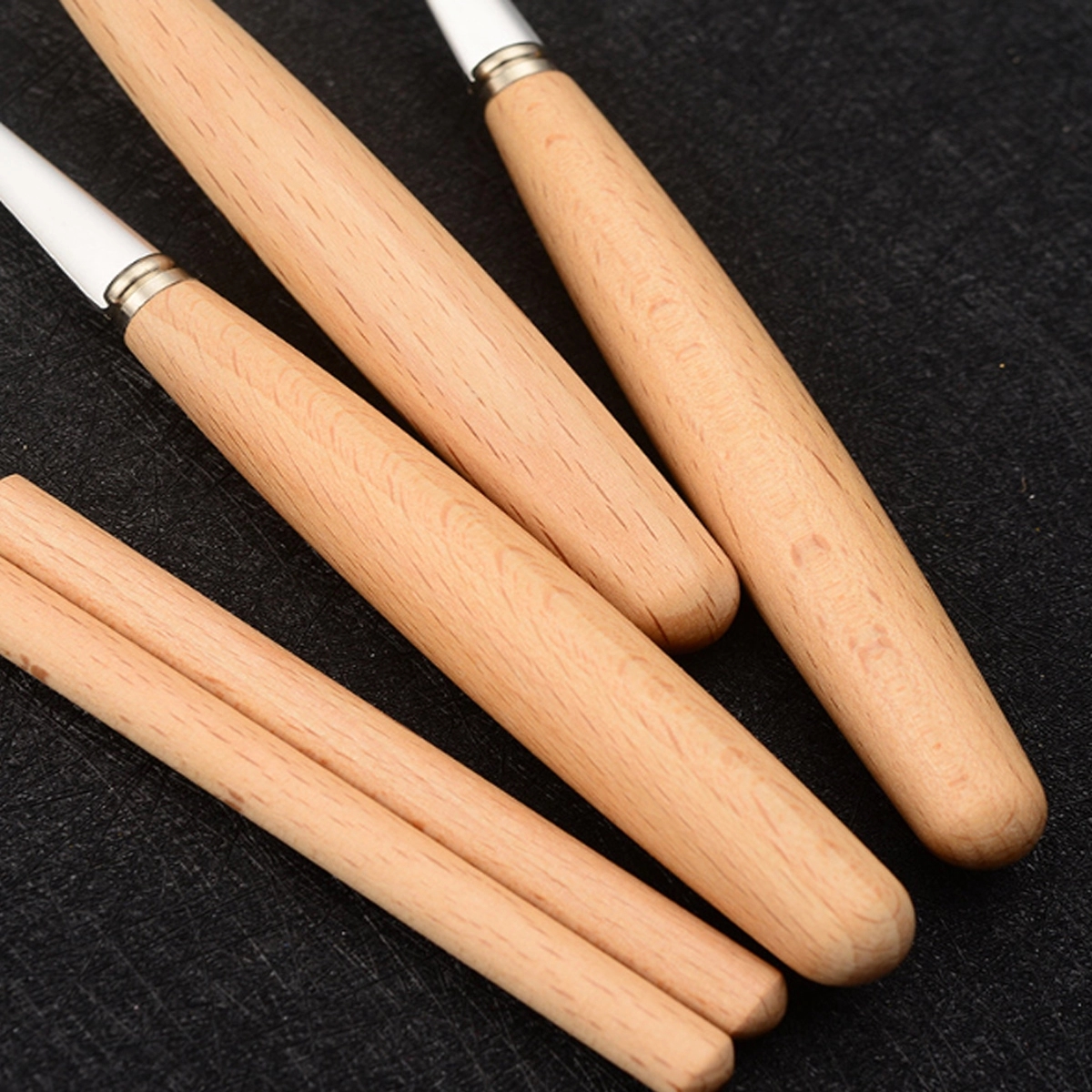 Custom Portable High Quality Wood Handle Cutlery Set 6