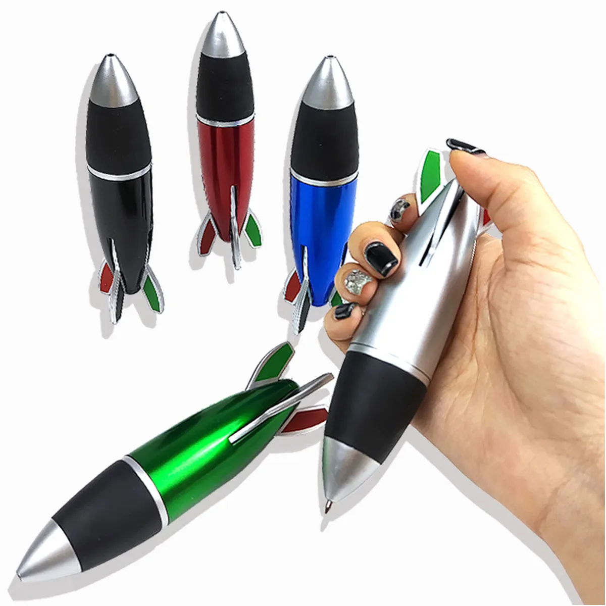 4 in 1 Mini Rocket Shape Pens Ballpoint For School Office 5