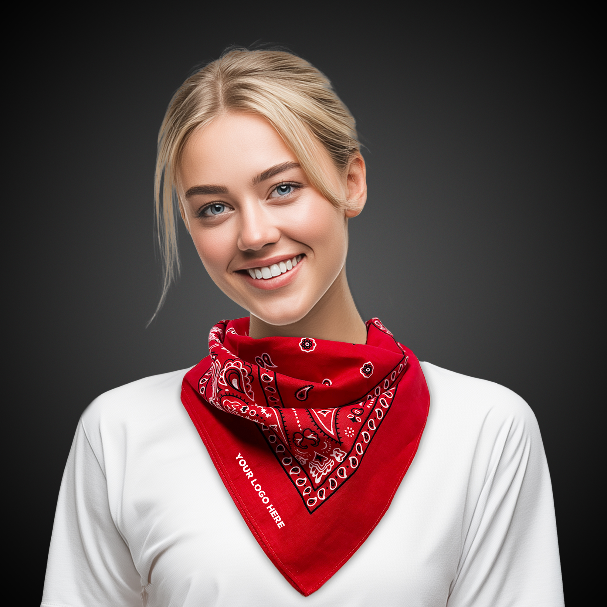 Red Cotton Bandana 22" x 22" 3