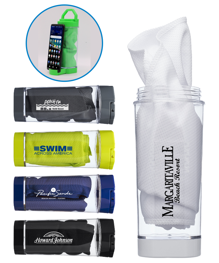 Cooling Towel In Phone Stand Carabiner Case 3