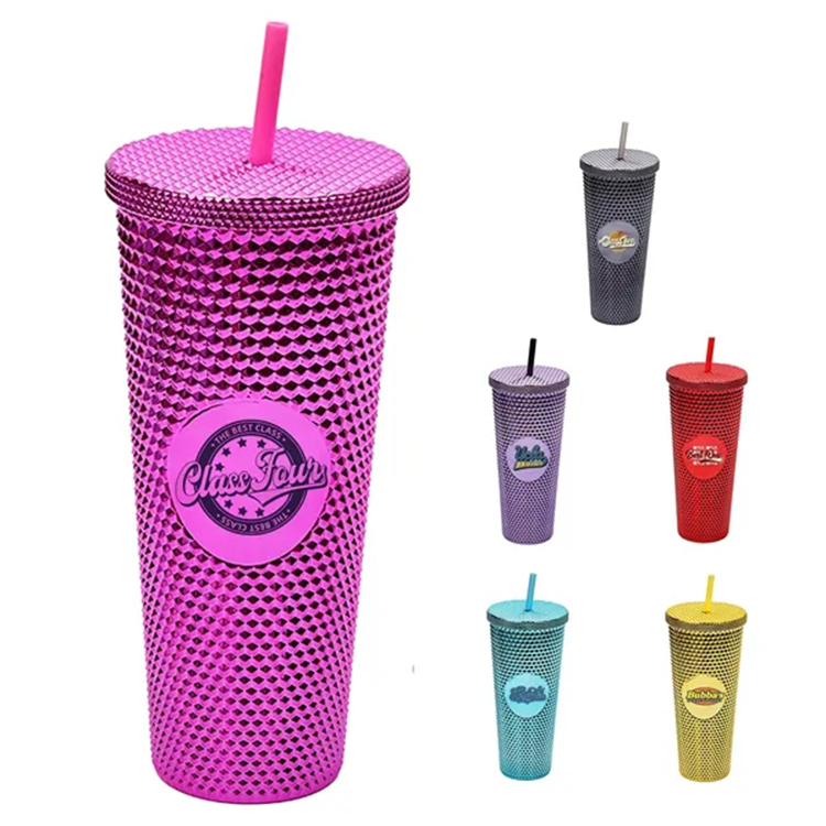 24oz Studded Tumbler with Lid and Straw 1