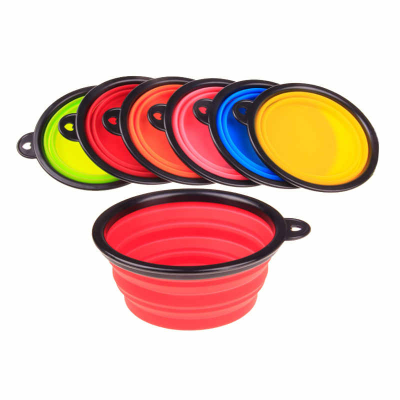 Pet Silicone Folding Bowl With Carabiner Hook 1