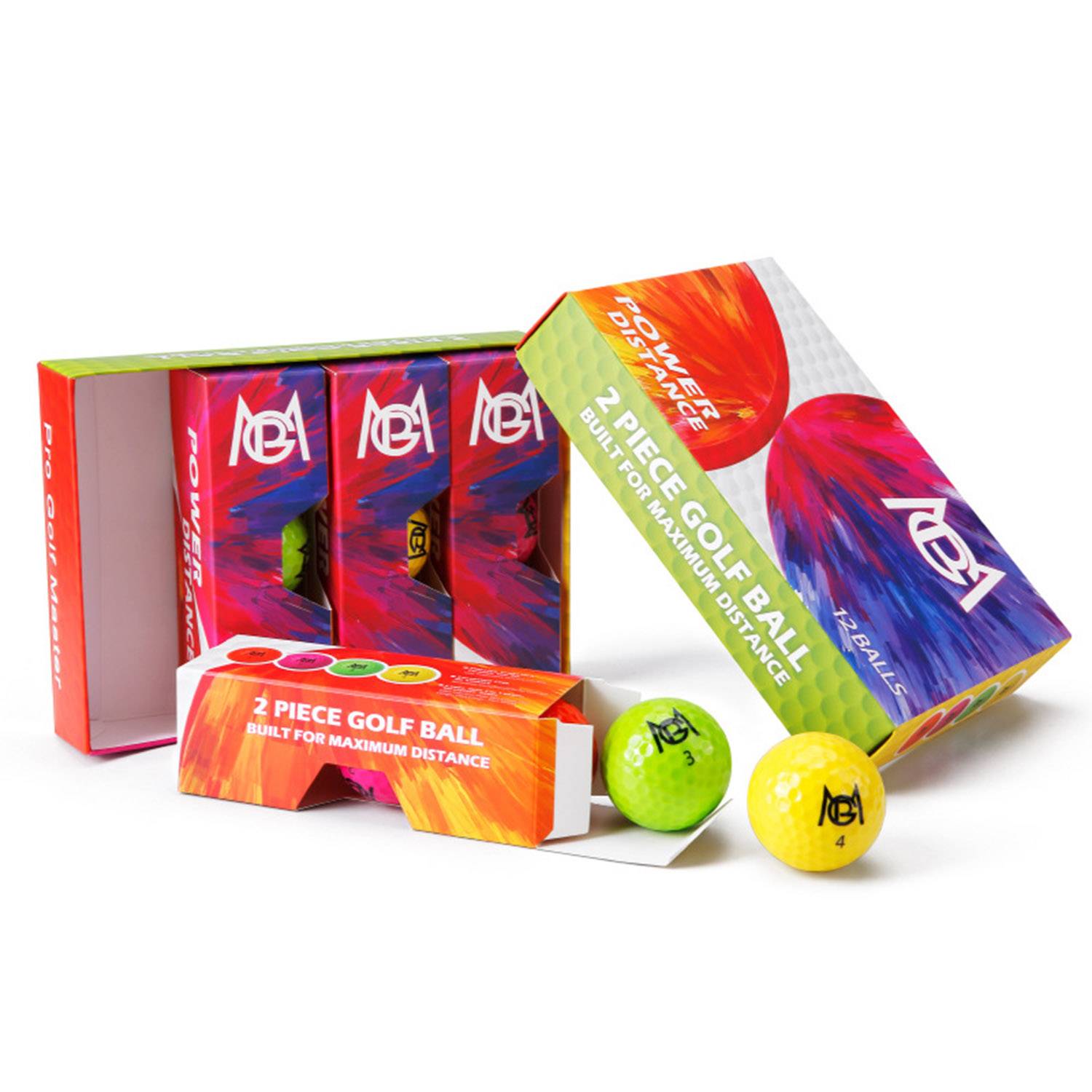 12 Pack Colored Class Golf Balls 4