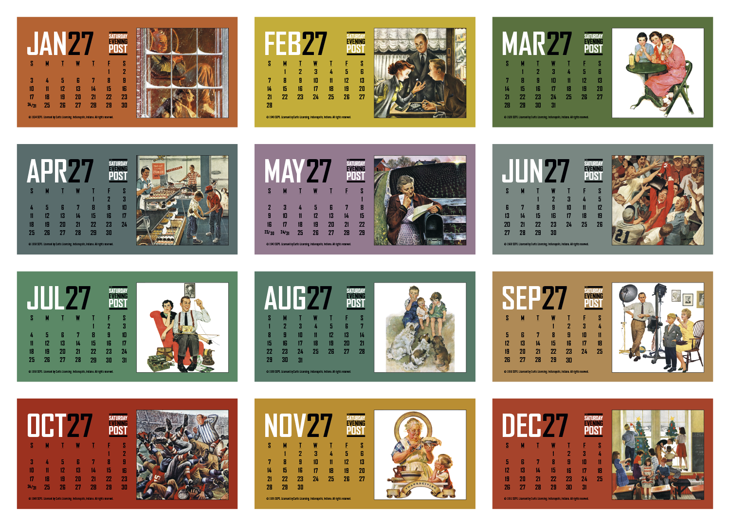 Triumph® Calendars The Saturday Evening Post Desk Calendar 37