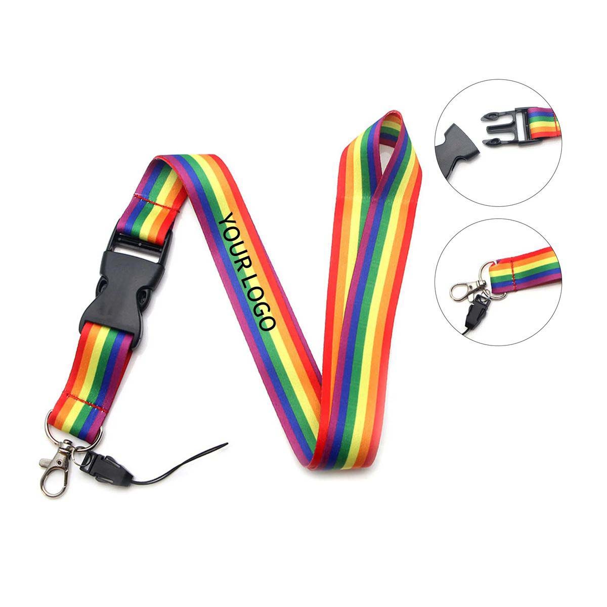 Polyester Rainbow Lanyard for Phones and Passes 5