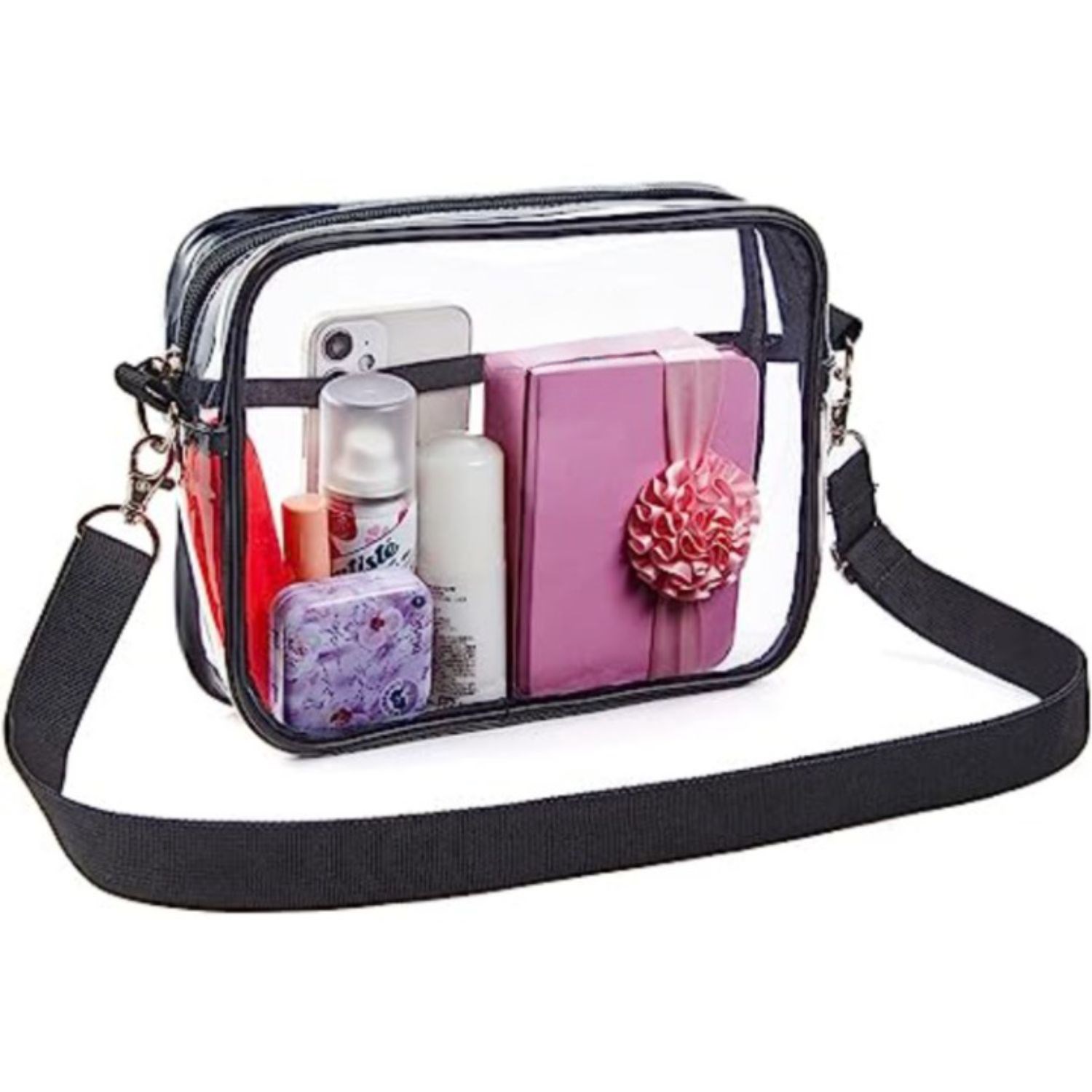 Clear PVC Transparent Crossbody Shoulder Messenger Bag 10
