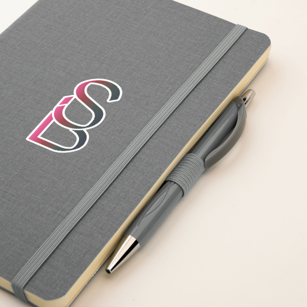 Crosshatch PU Notebook With Pen 9
