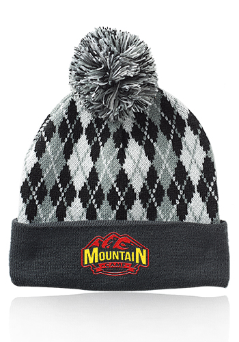 Diamond Pattern Knitted Pompom Beanies 3