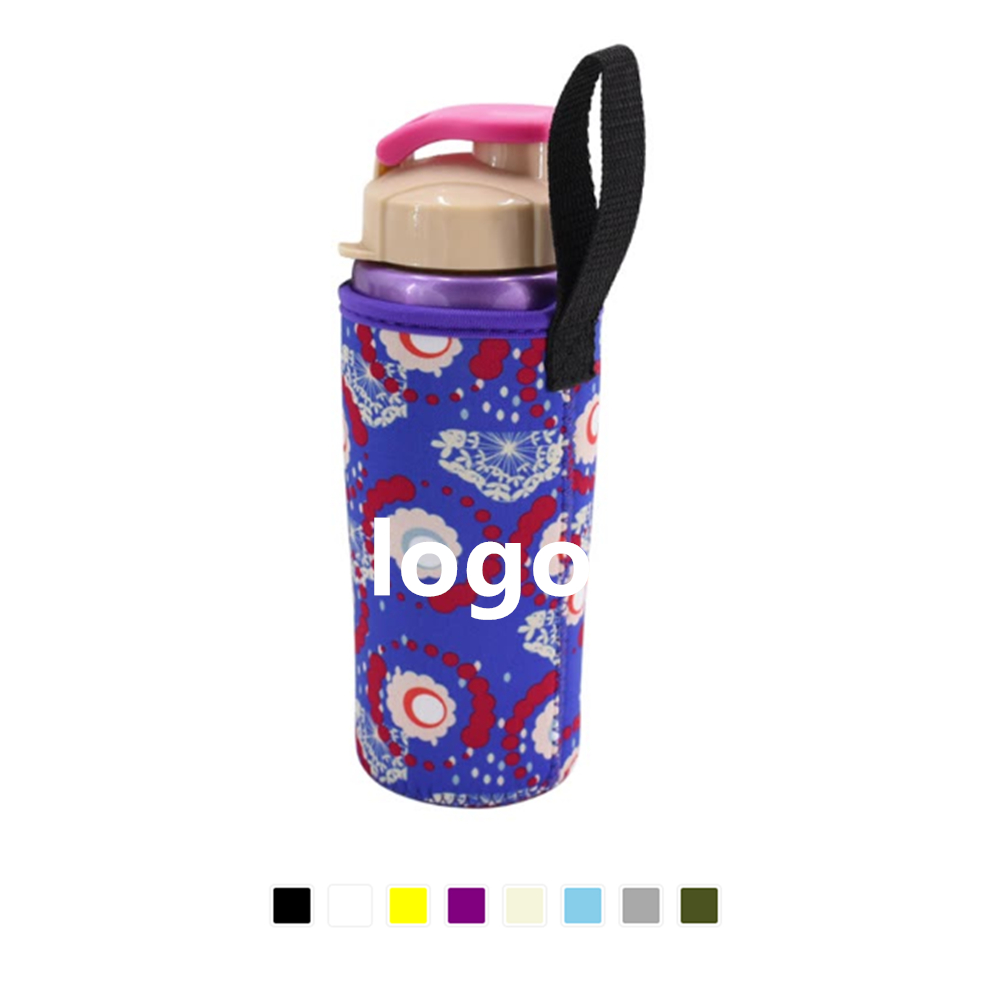 Neoprene Water Bottle Coolie With Handle, custom koozie with logo imprint 4