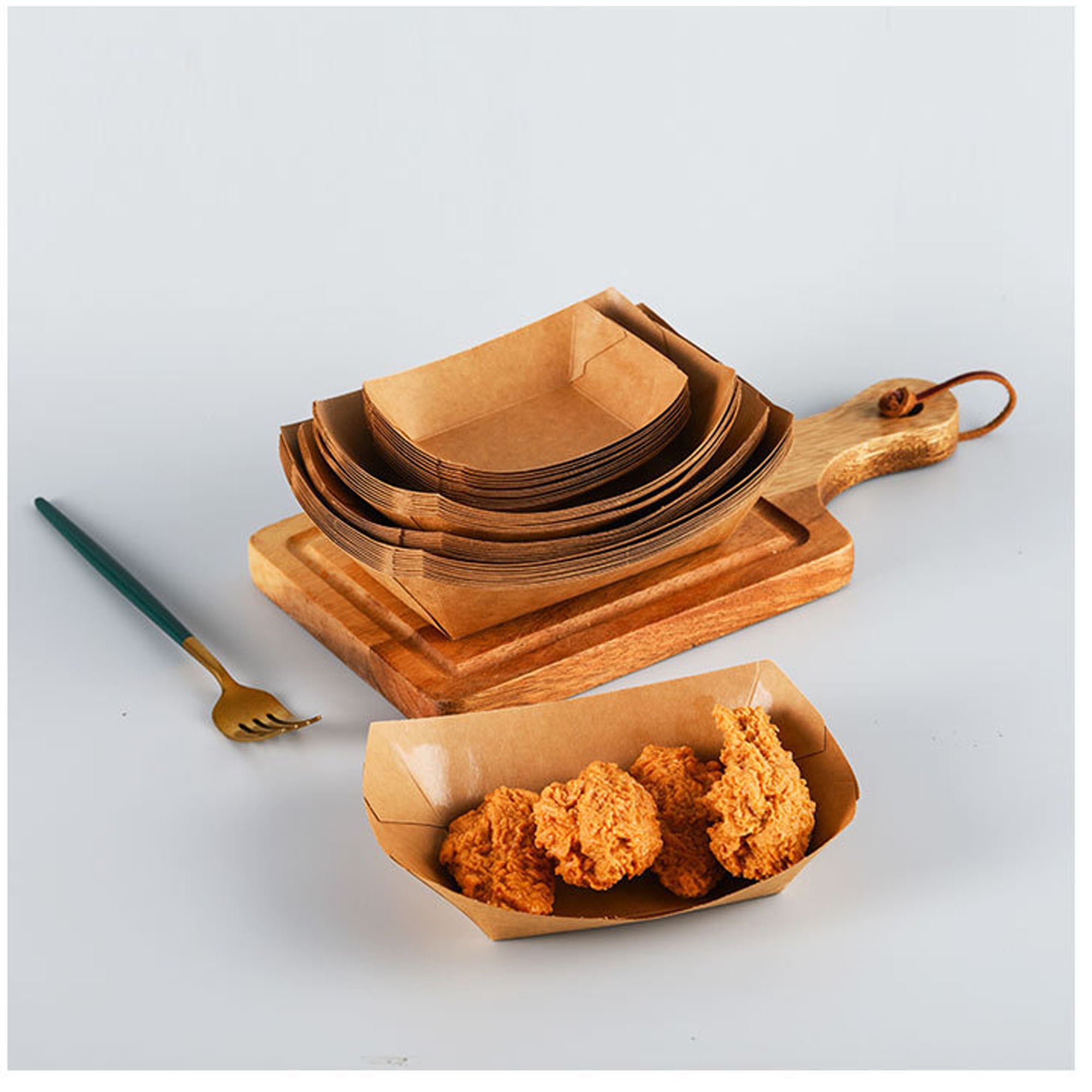 Sustainable Kraft Paper Boat Box for Fries & Fast Food Use 4