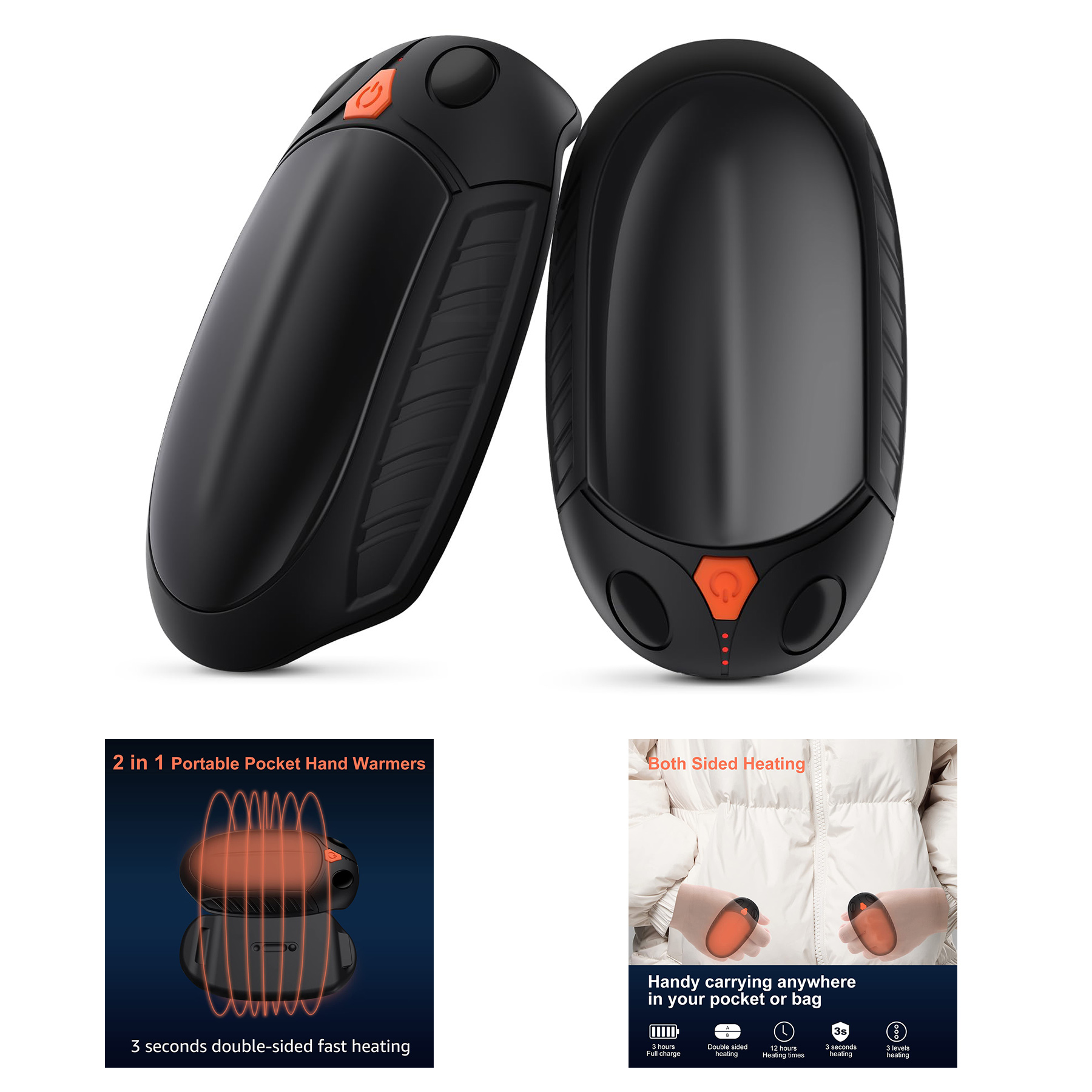 Hand Warmers Rechargeable 2 Pack 2