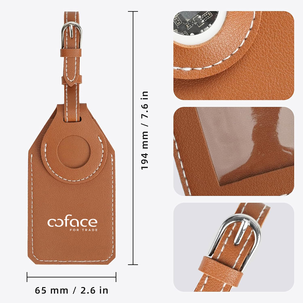 PU Luggage Tag with AirTag Slot 13