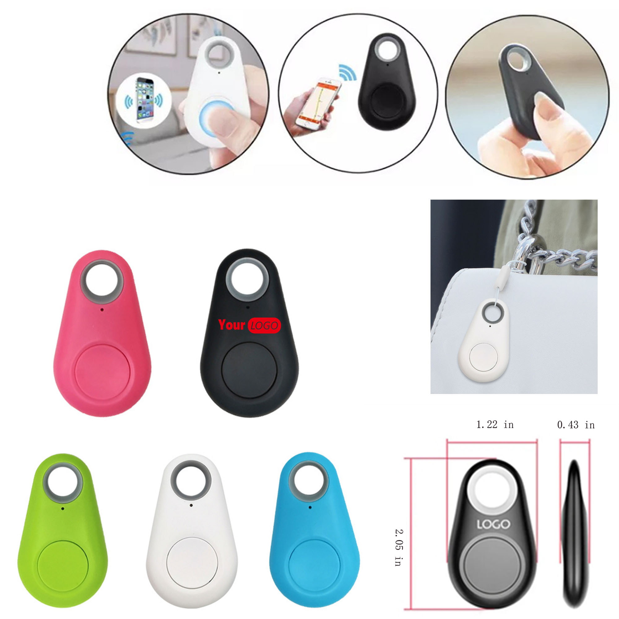 MOQ20 Keychain Wireless Smart Loss Prevention Tracker 1