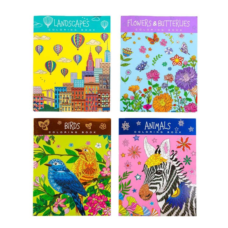 Adult Coloring Books - 4 Assorted 1
