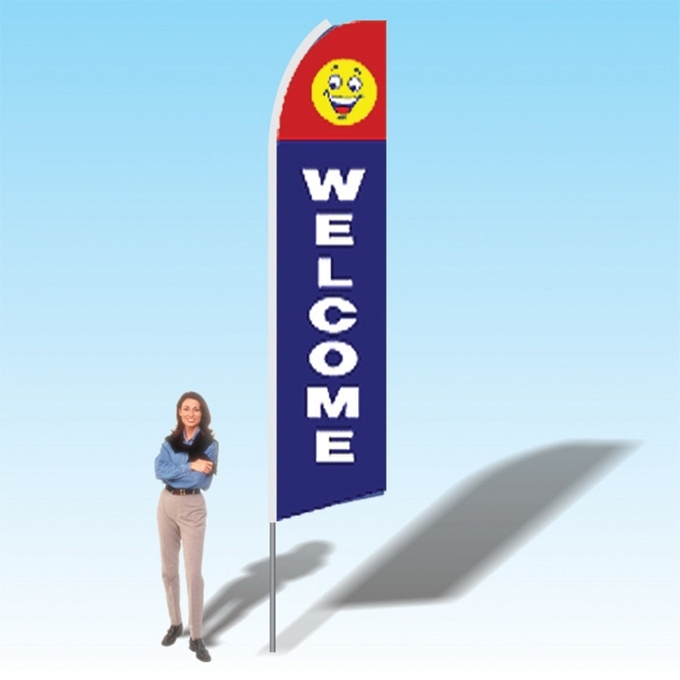 15FT Welcome Happy Face Advertising Banner Flag 2
