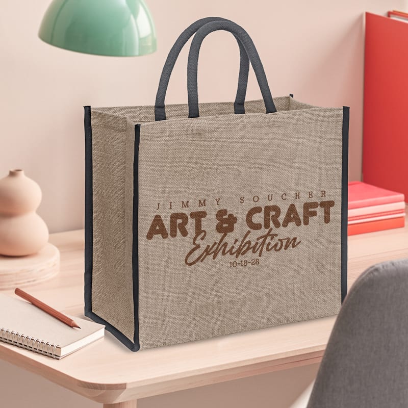 Custom Jute Tote Bags, custom tote bag with logo imprint 5