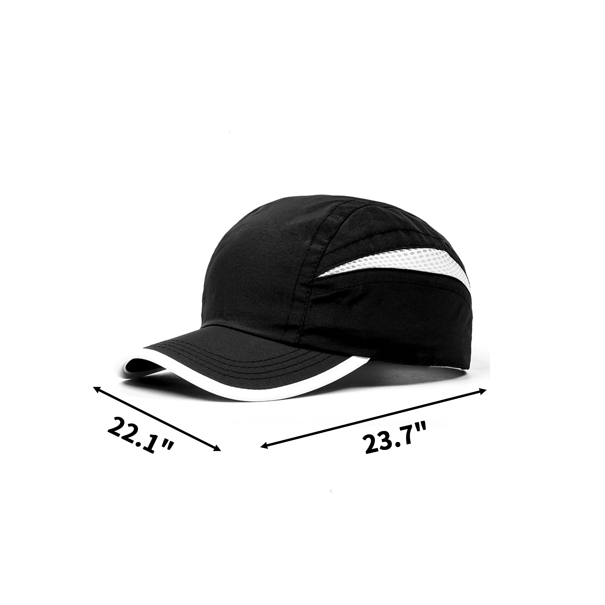 Lightweight Nylon Polyester Running Cap 22.1 To 23.7" 12