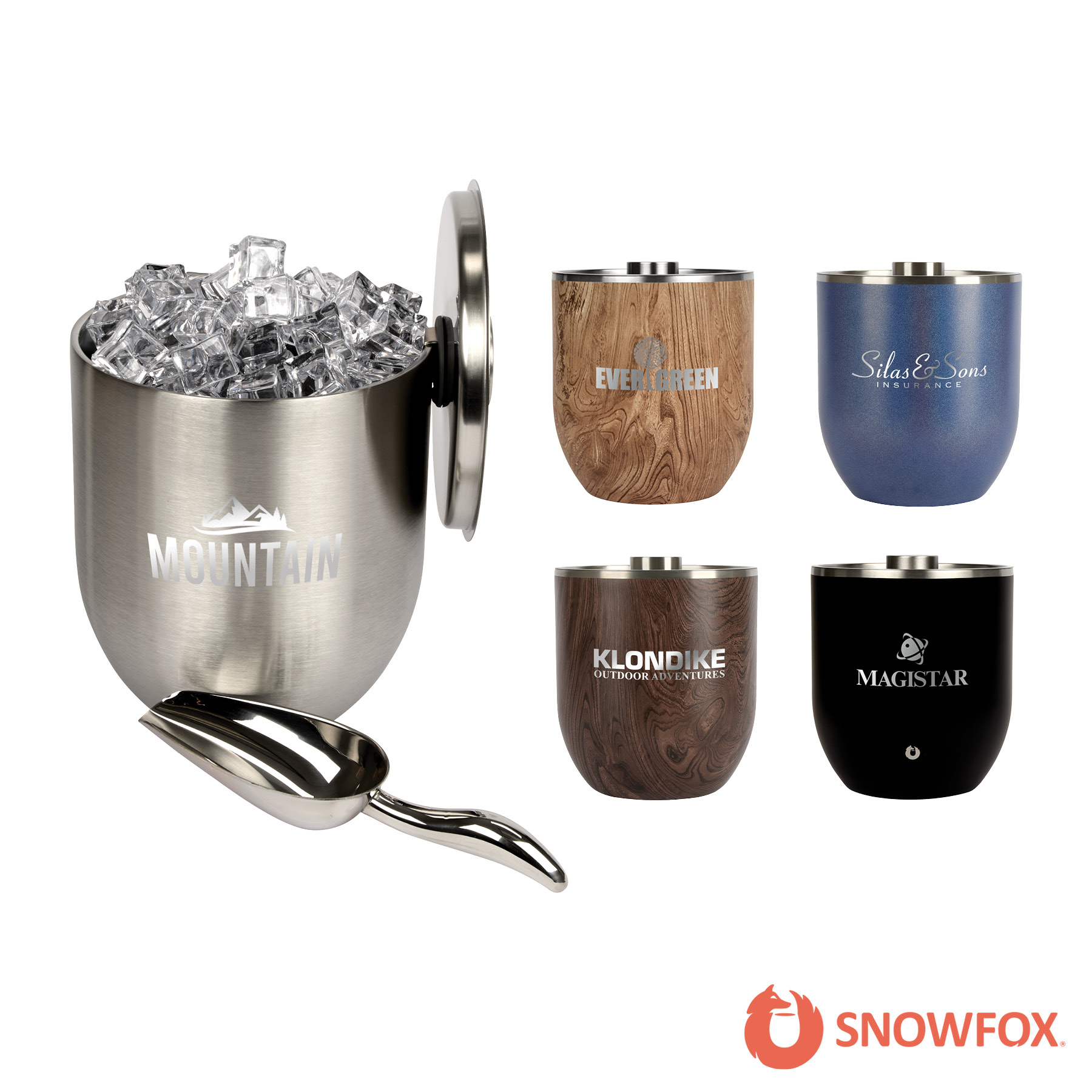 Snowfox® 3L Double Wall Stainless Steel, Vacuum Insulated Ice Bucket 19
