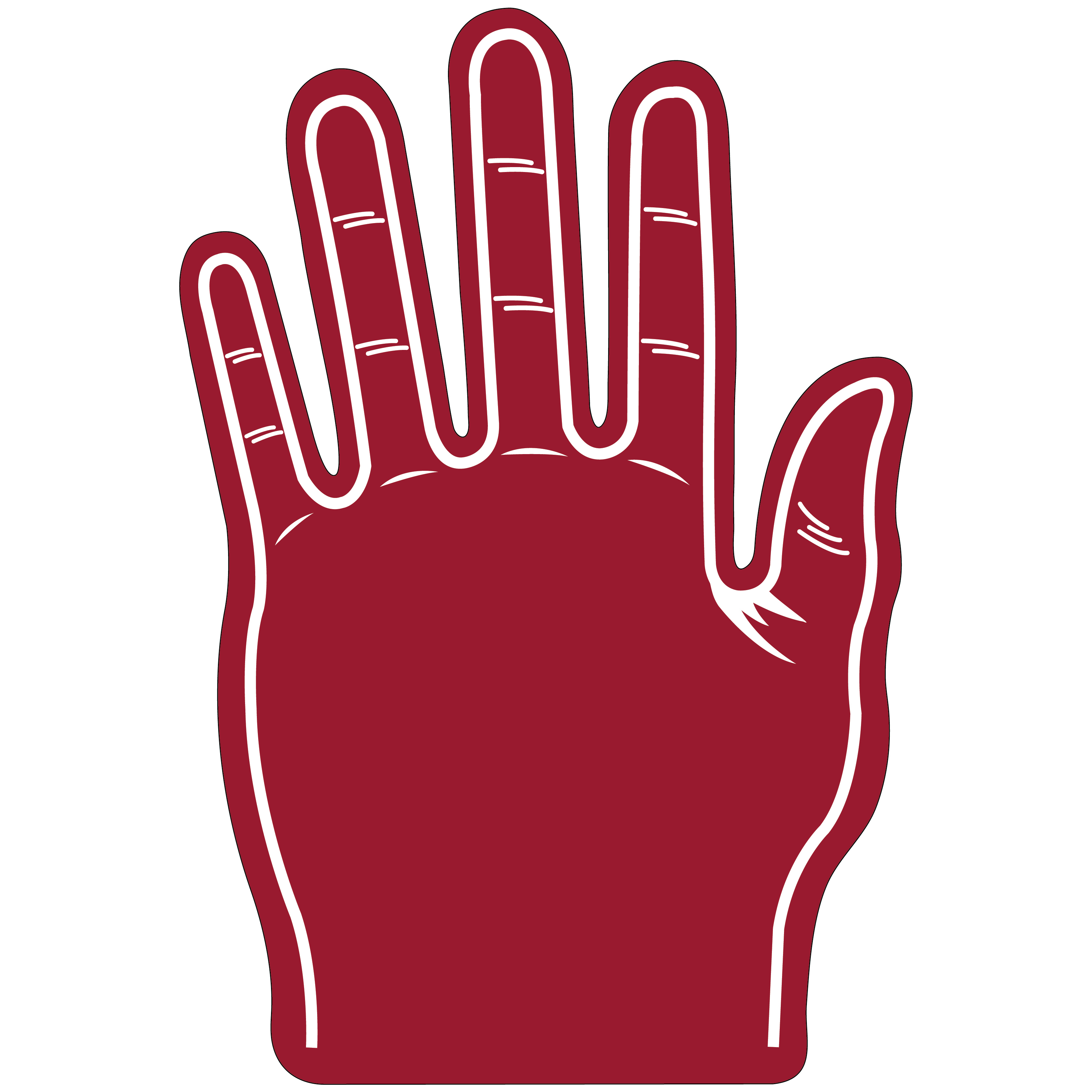 Foam Hand Five Finger 16" 5