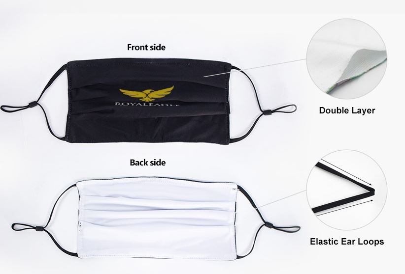 Dye Sublimated Double-Ply Pleated Face Masks with Nose Bridge 2