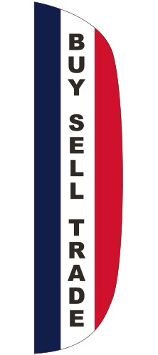 "BUY, SELL, TRADE" 3' x 12' Message Flutter Flag 1