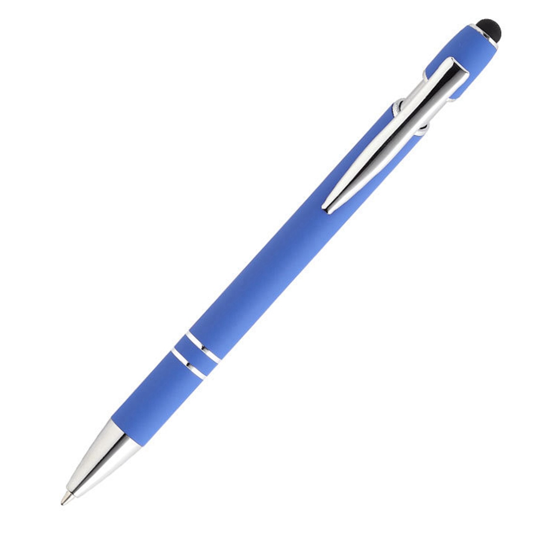 Metal Ballpoint Pen With Stylus Tip Silver 8