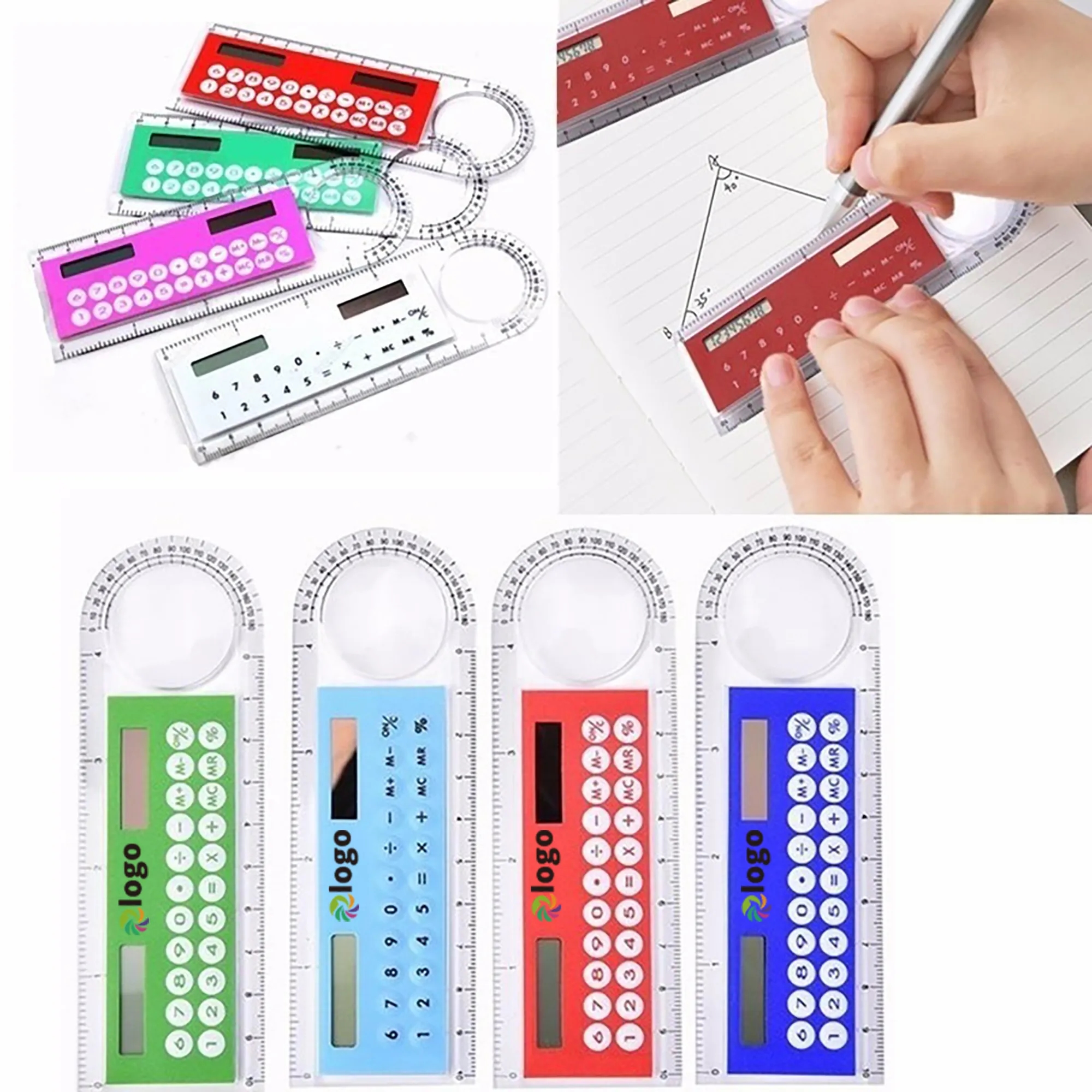 Multifunctional Solar Calculator Ruler MOQ 50pcs