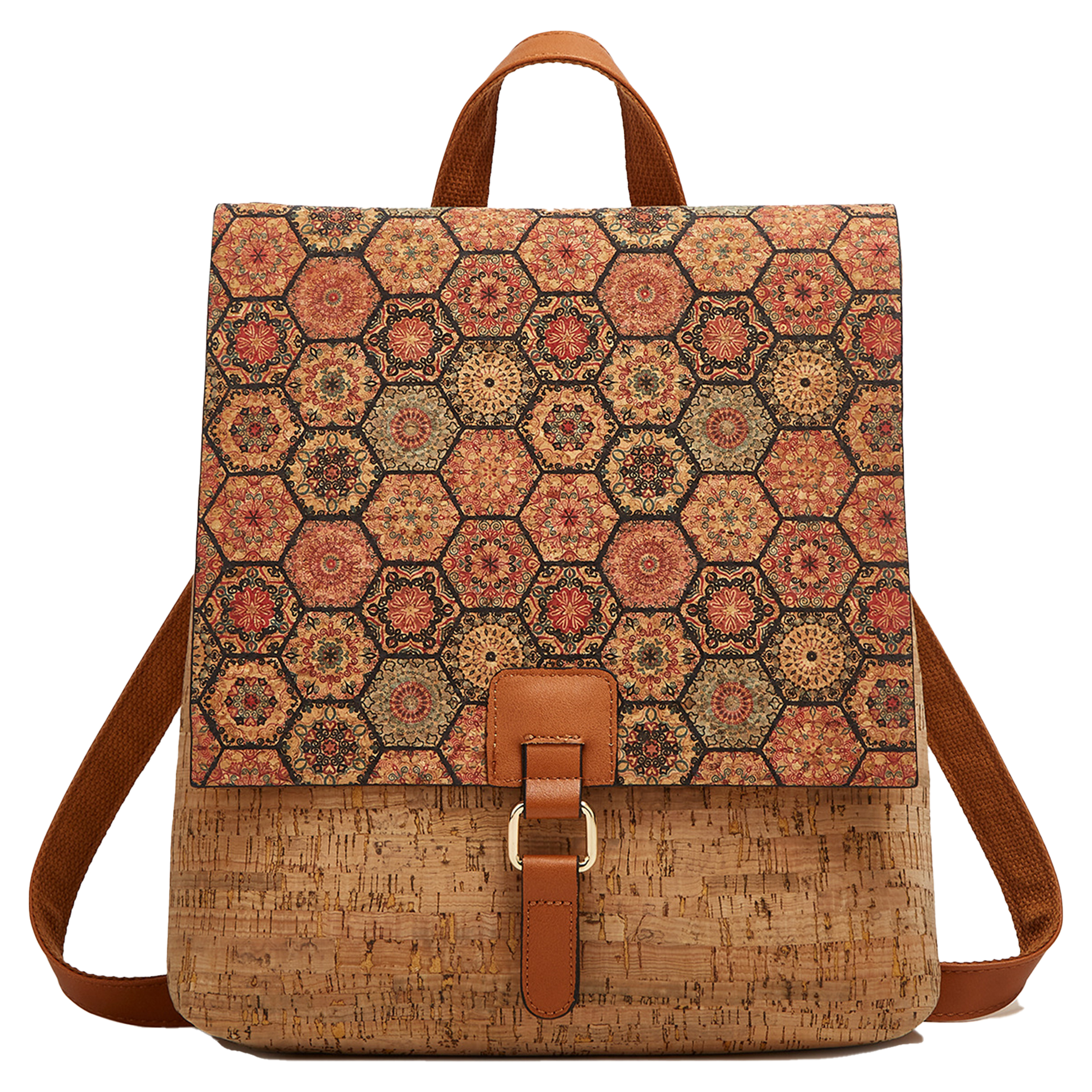 Polyester Large Capacity Retro Printed Backpack 7