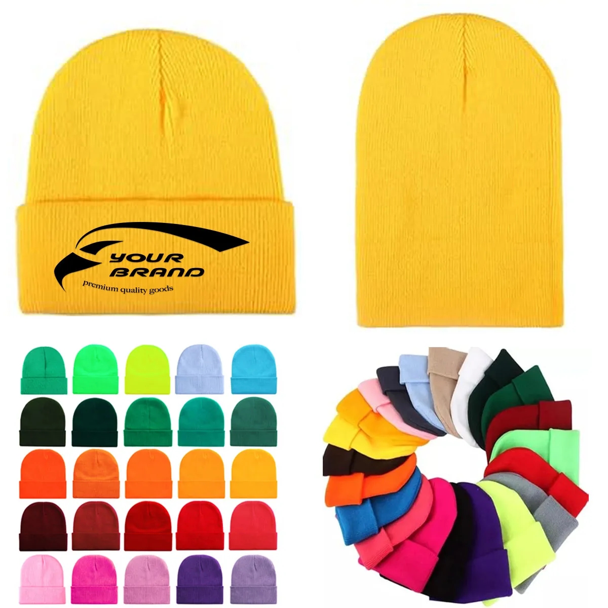 Unisex Lined Knit Beanie Hat Slouchy Warm Winter Cap 4
