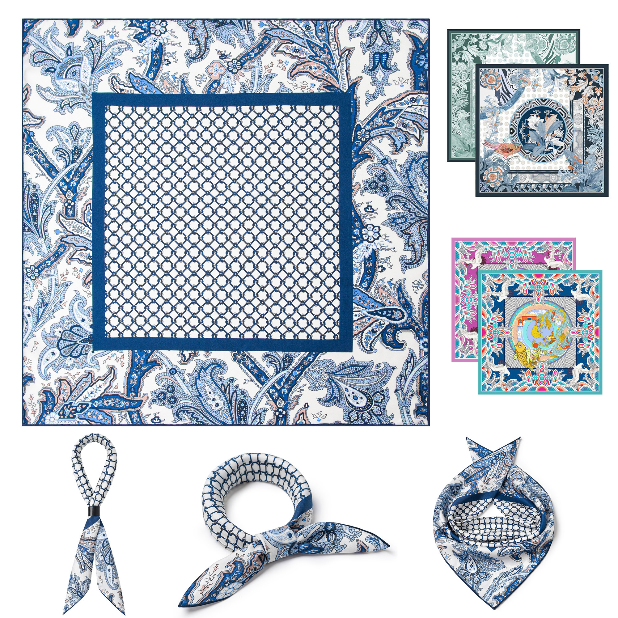 100% Mulberry Silk Neck Scarf 4